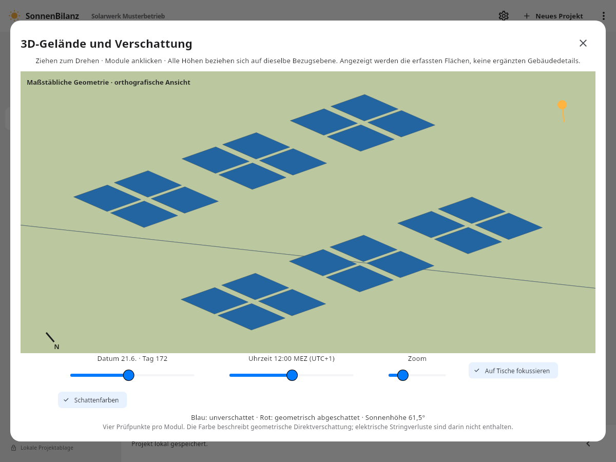 PV-Freiflächenplanung in SonnenBilanz